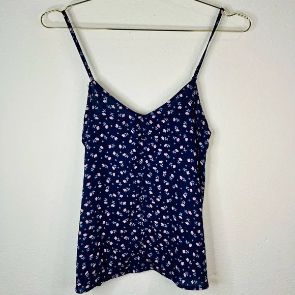 Hippie Rose Blue Floral Sleeveless Blouse - Picture 2 of 16